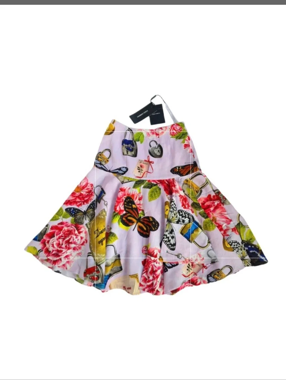NWT. DOLCE & GABBANA Butterfly Garden Print Skirt